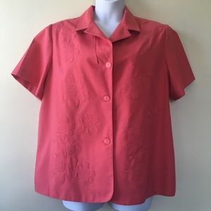 Alfred Dunner Salmon short sleeved jacket-20W.